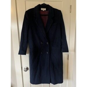 Women's Kristen Blake Wool Overcoat Navy Blue Size 14